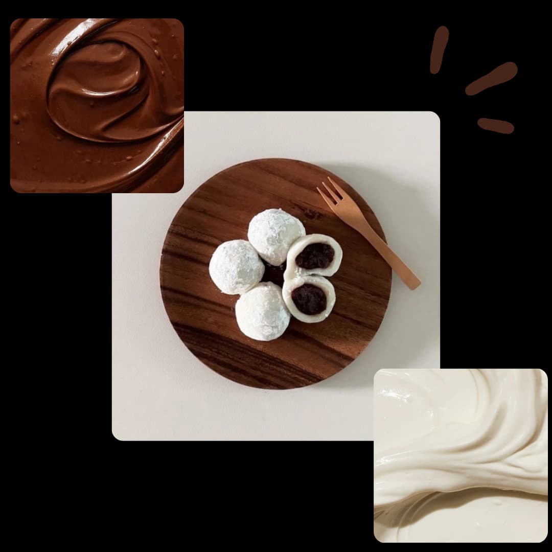 Chocolate, cream, and assorted chocolate-coated TsokoLitaw